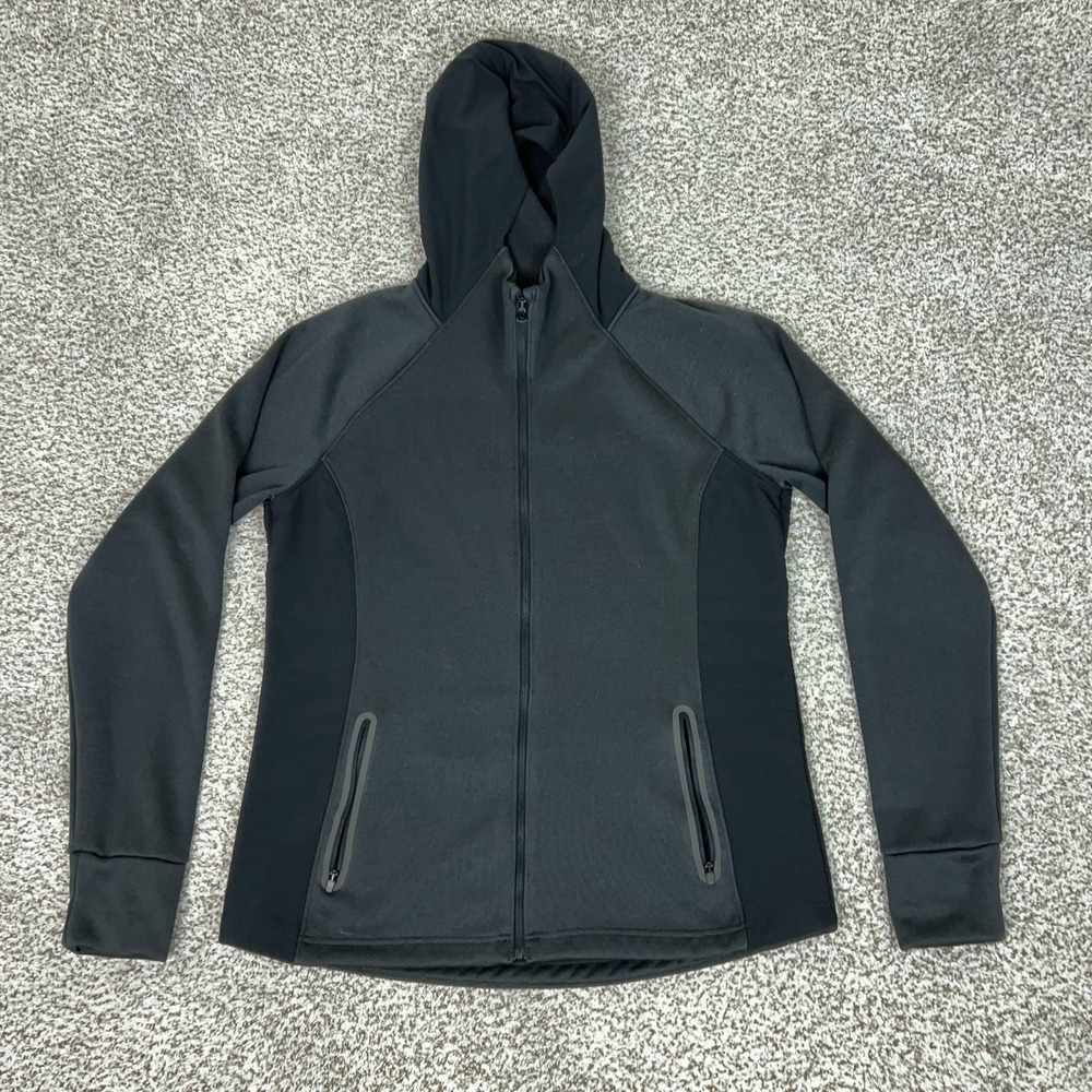 Under Armour Jacket Womens XL Black Fitted Full Zip Hooded Athletic Sweatshirt